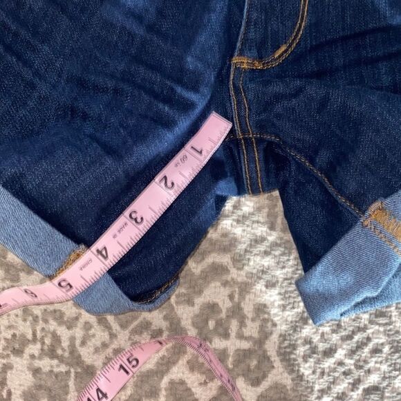 Maternity Shorts Denim Rolled Hem Dark Wash Size Large - Picture 7 of 8